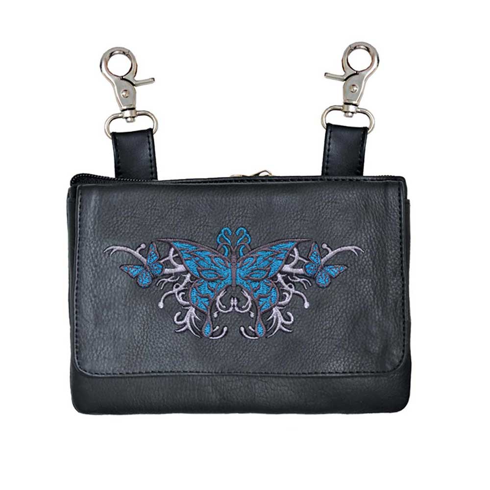 BLUE BUTTERFLY CLIP ON BAG