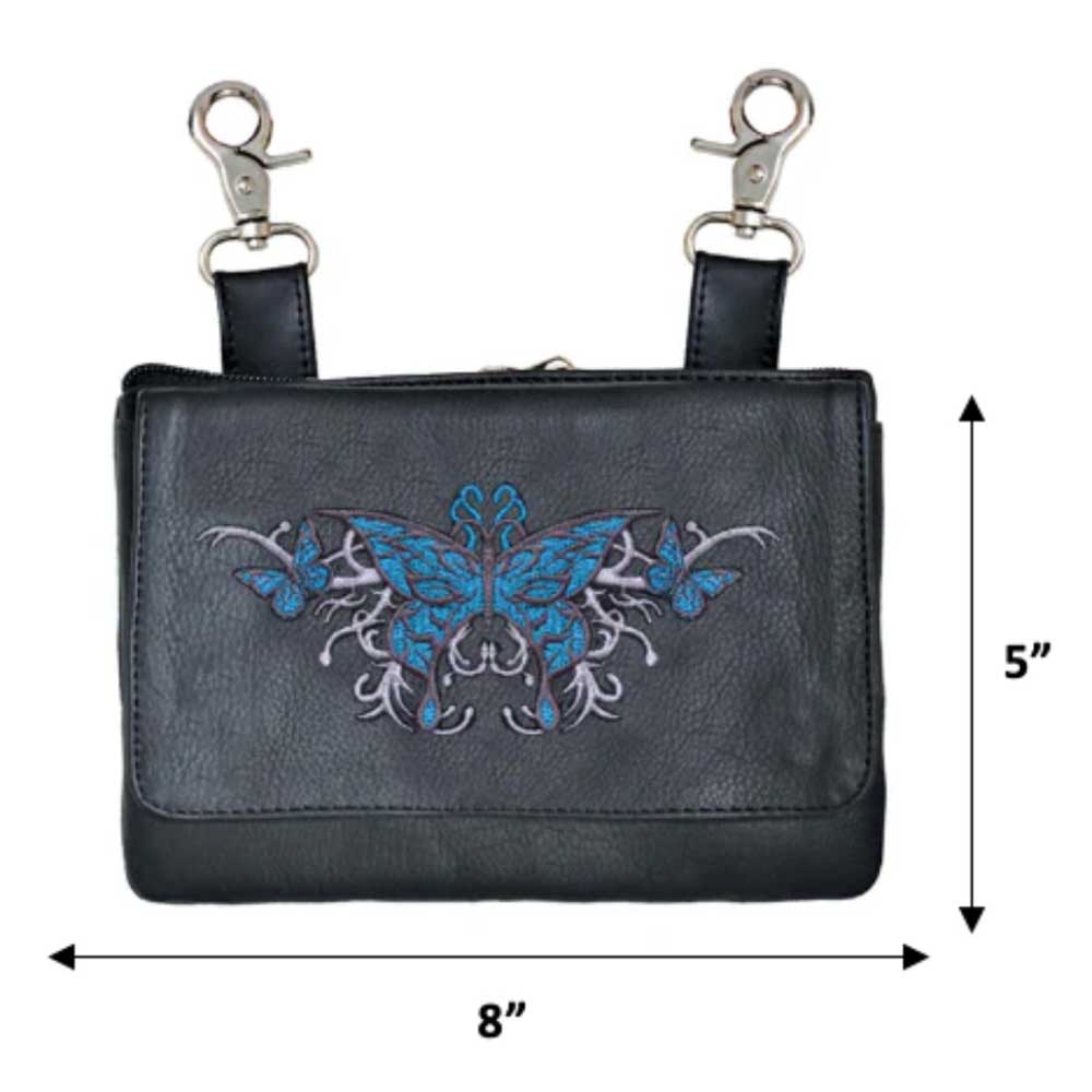 BLUE BUTTERFLY CLIP ON BAG