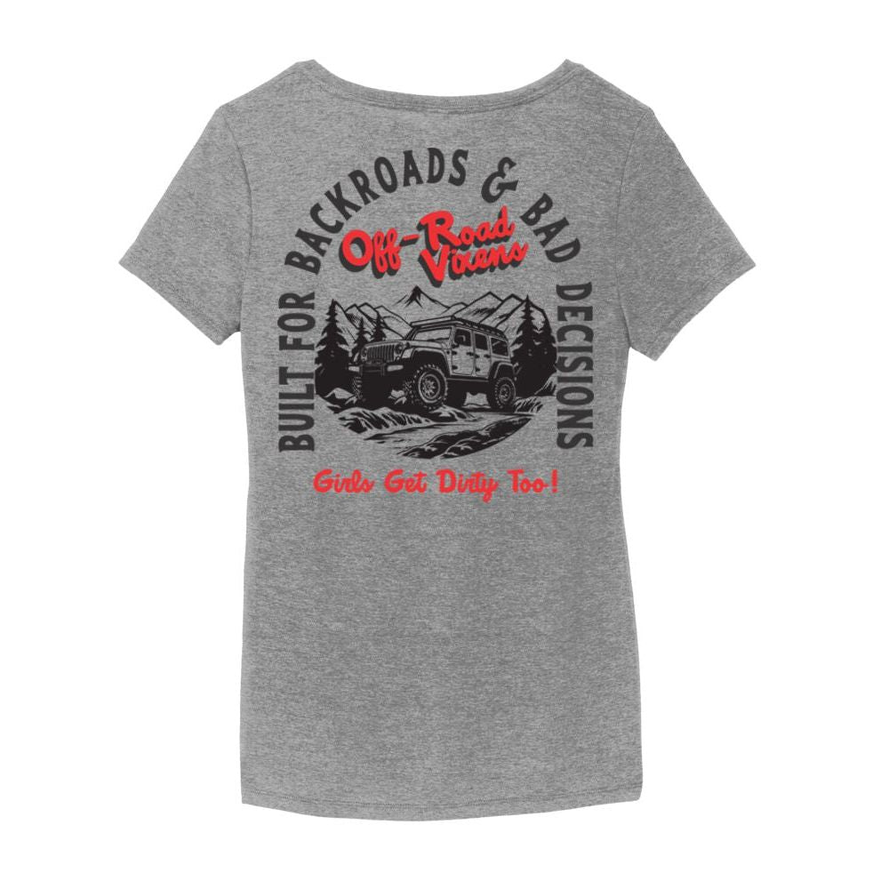 BACKROADS & BAD DECISIONS V NECK TEE