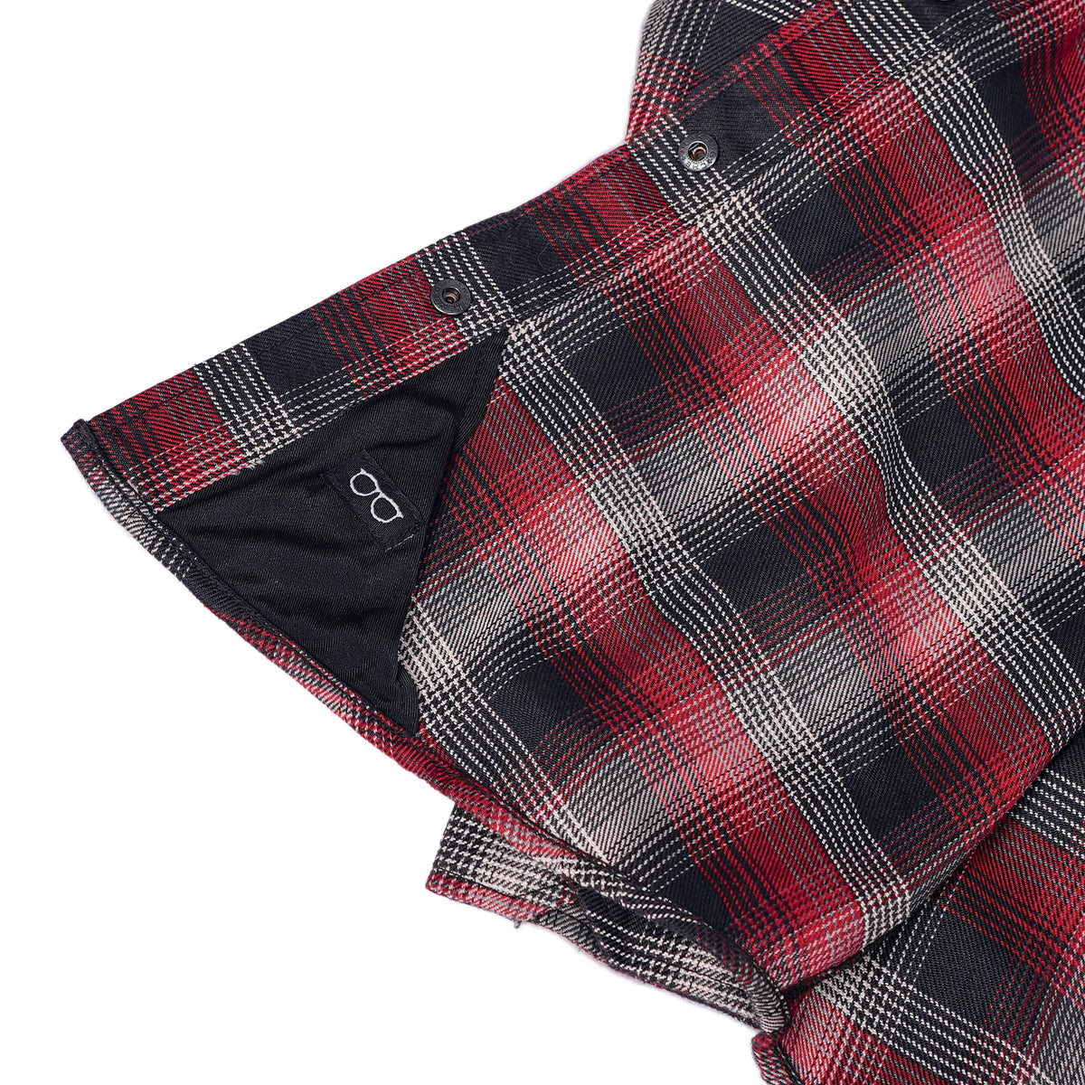 ASHROSE WOMEN'S MAROON PLAID FLANNEL SHIRT
