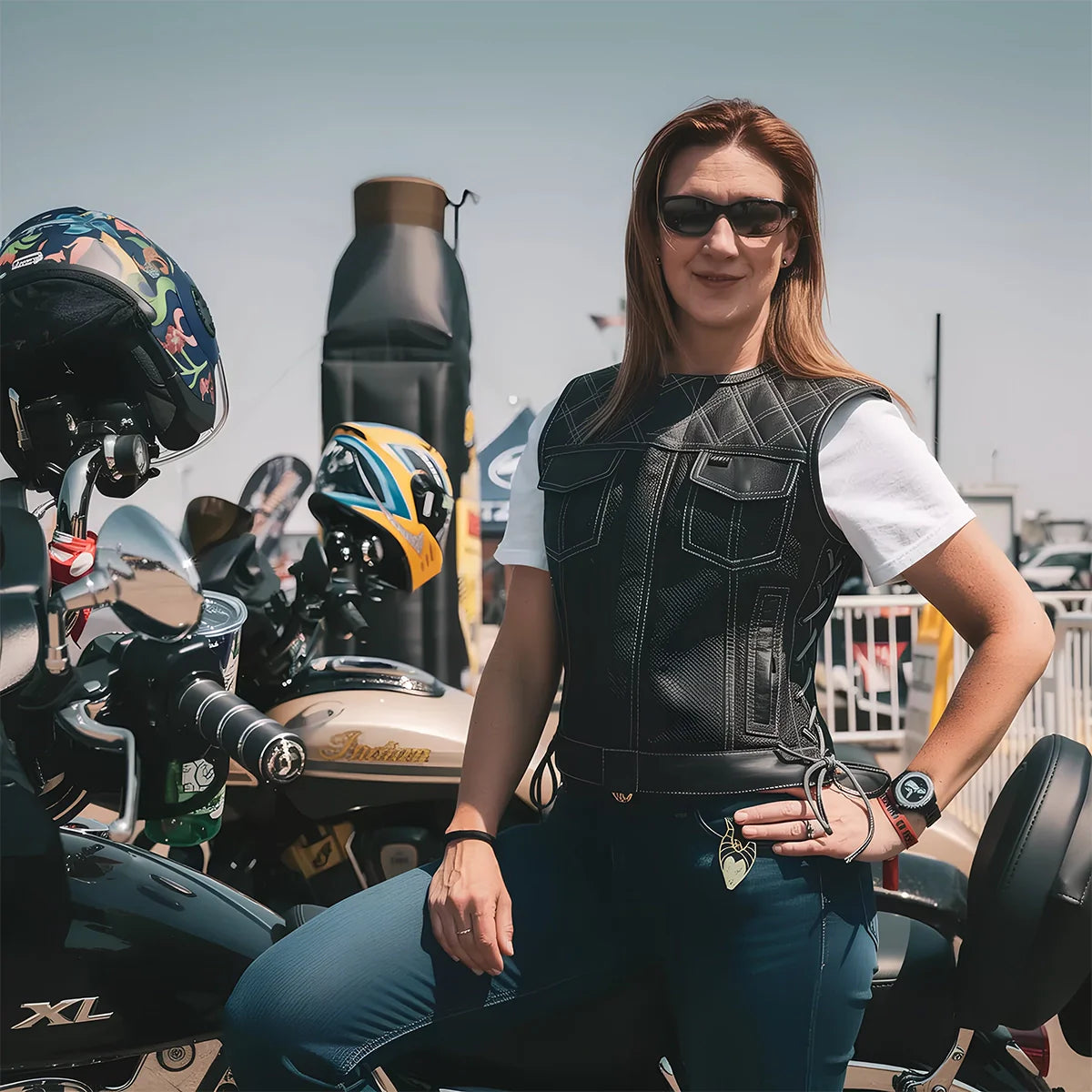 BONNIE PERFORATED WOMEN'S LEATHER VEST