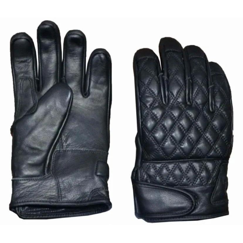 BLACK STITCHED LEATHER GLOVE