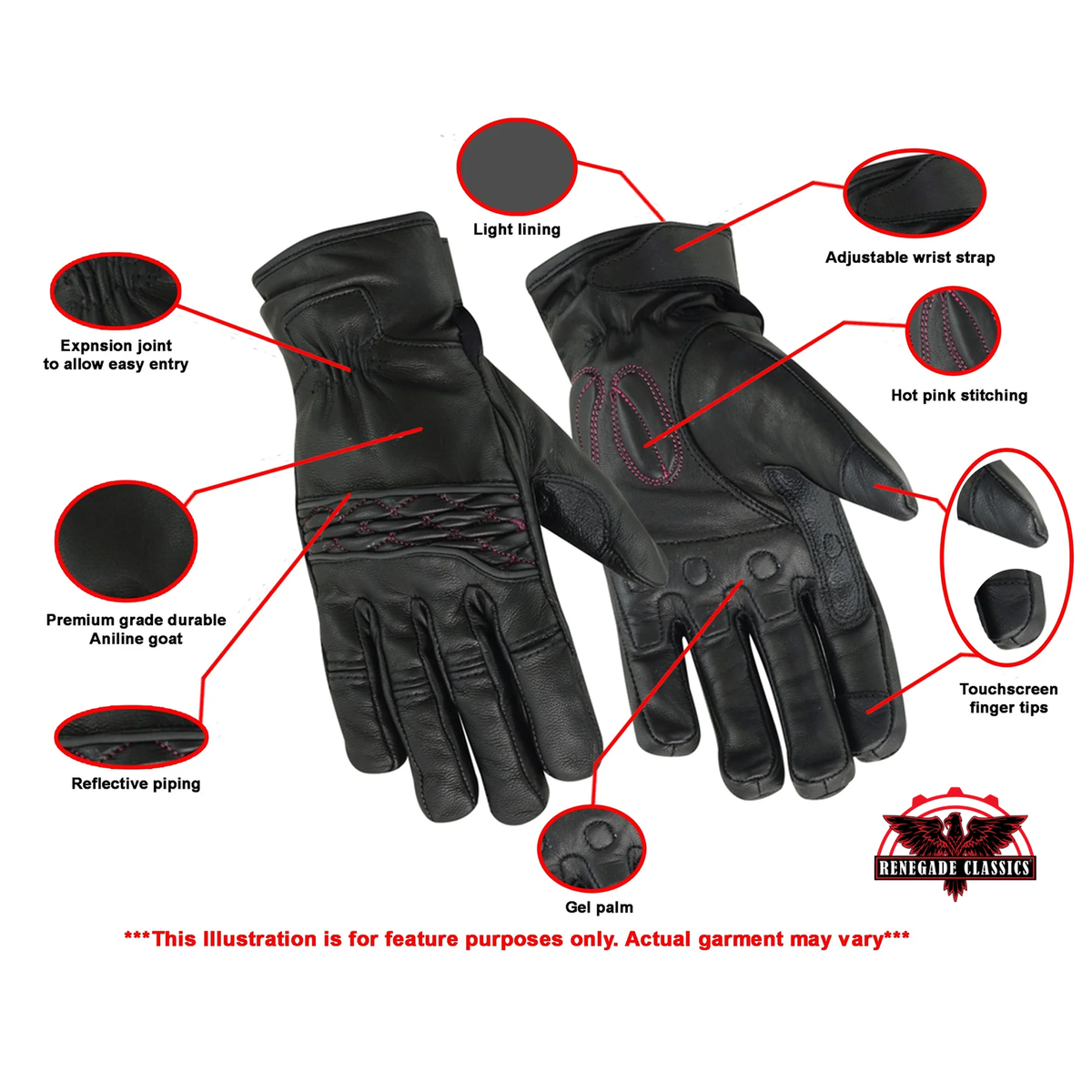 CRUISER GLOVE PINK/BLACK