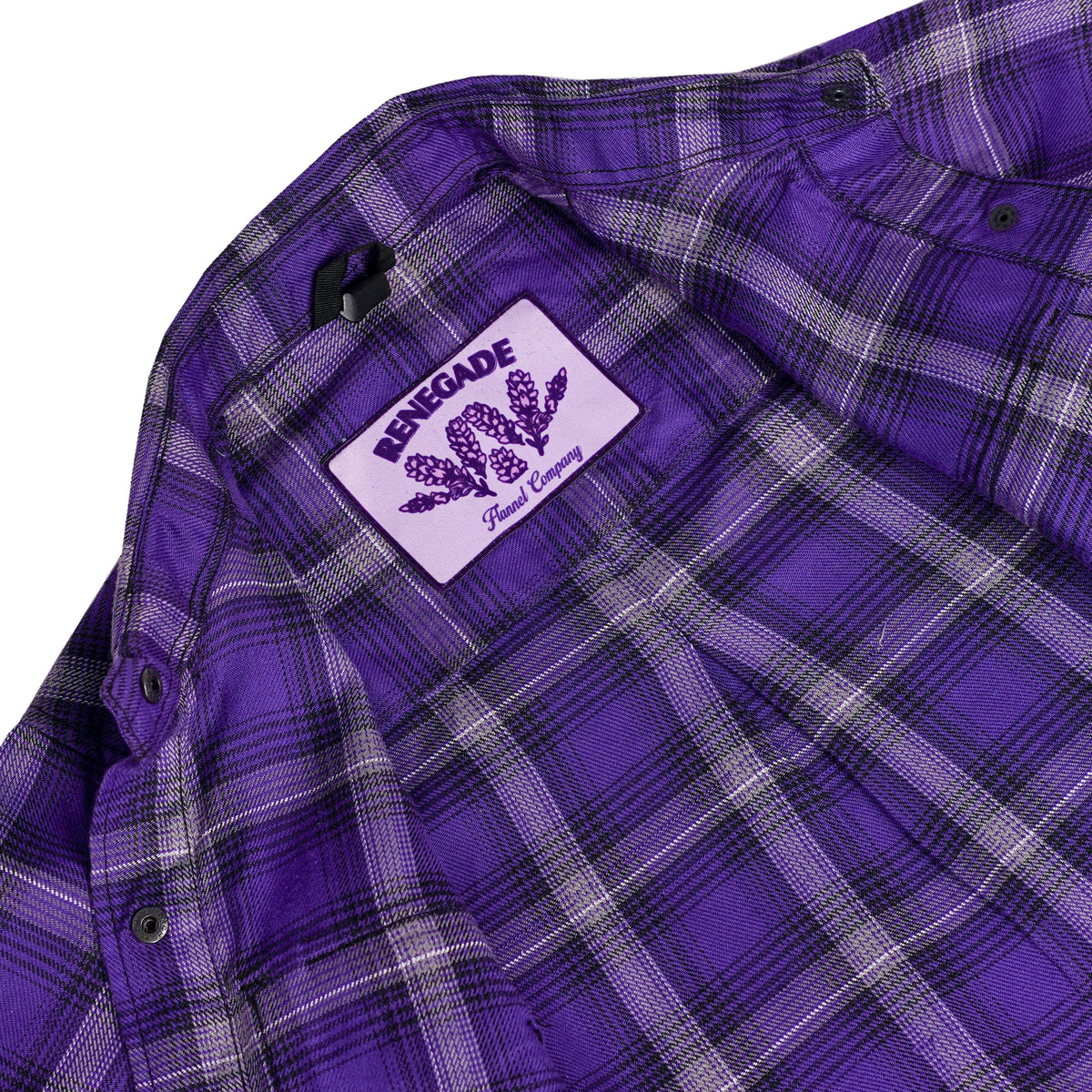 DUSKBERRY WOMEN'S FLANNEL PURPLE & GRAY SHIRT