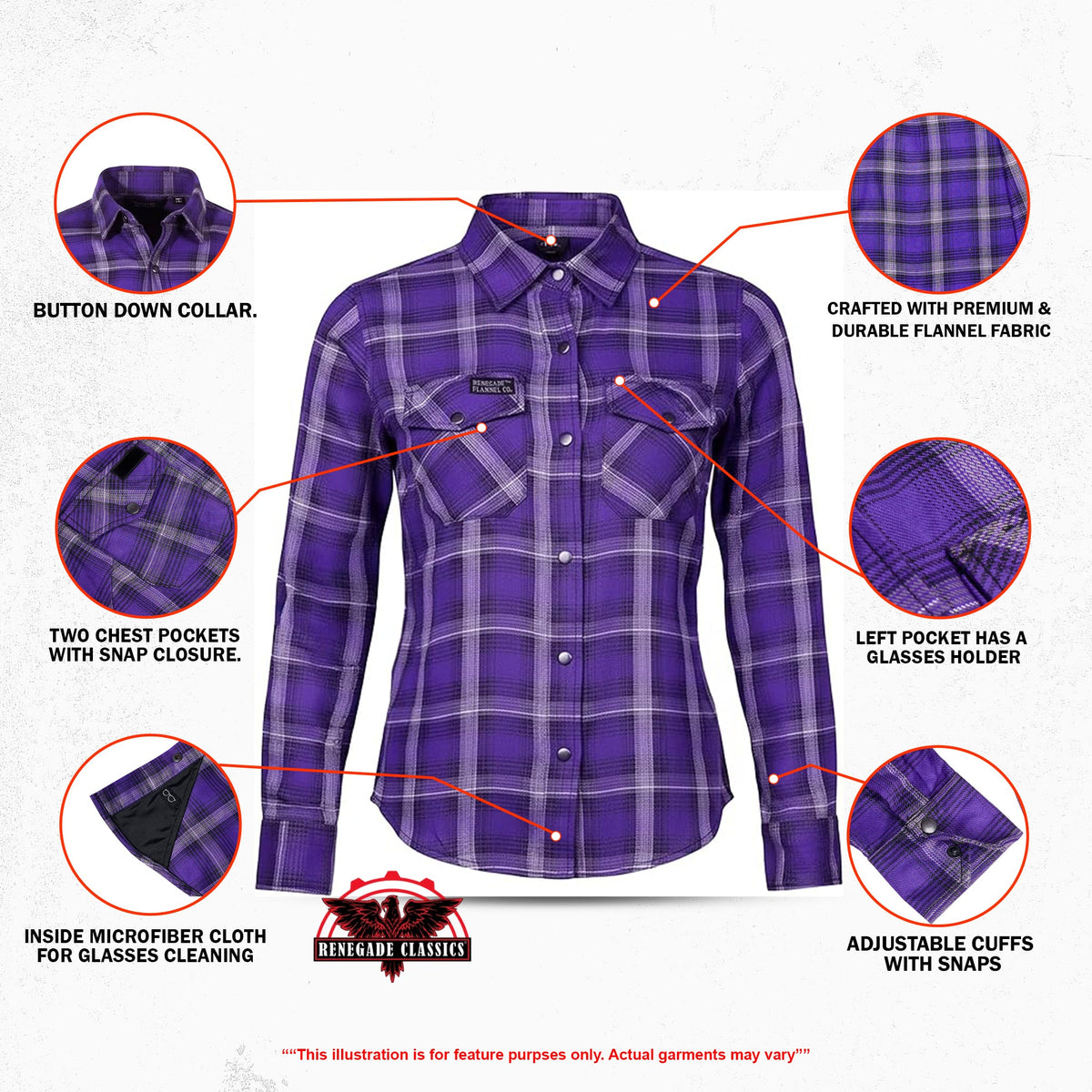 DUSKBERRY WOMEN'S FLANNEL PURPLE & GRAY SHIRT