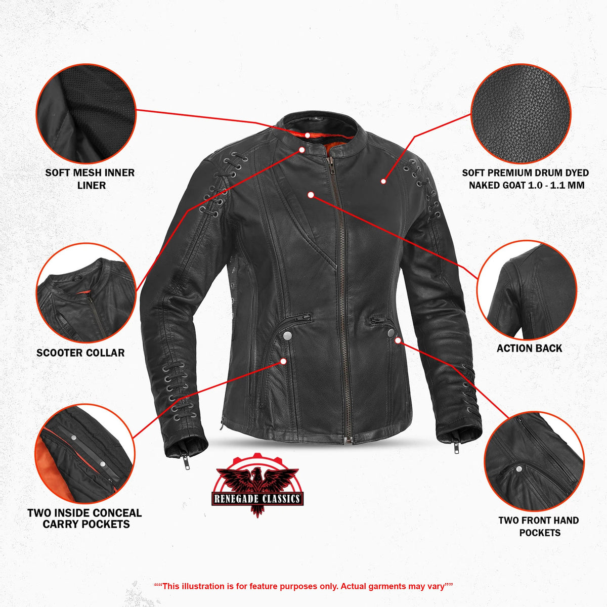 Women's Stylish Jacket with Grommet and Lacing Accents