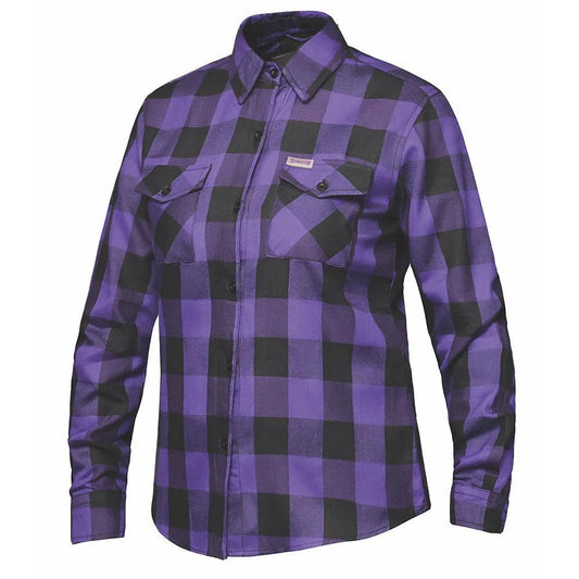 LADIES BLACK & PURPLE FLANNEL SHIRT