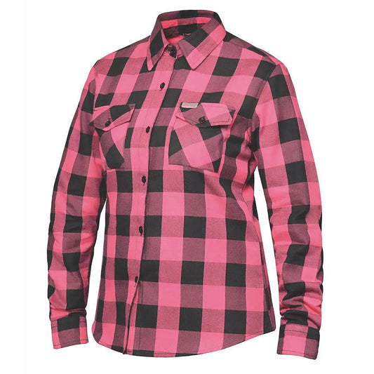 LADIES BLACK & PINK FLANNEL SHIRT