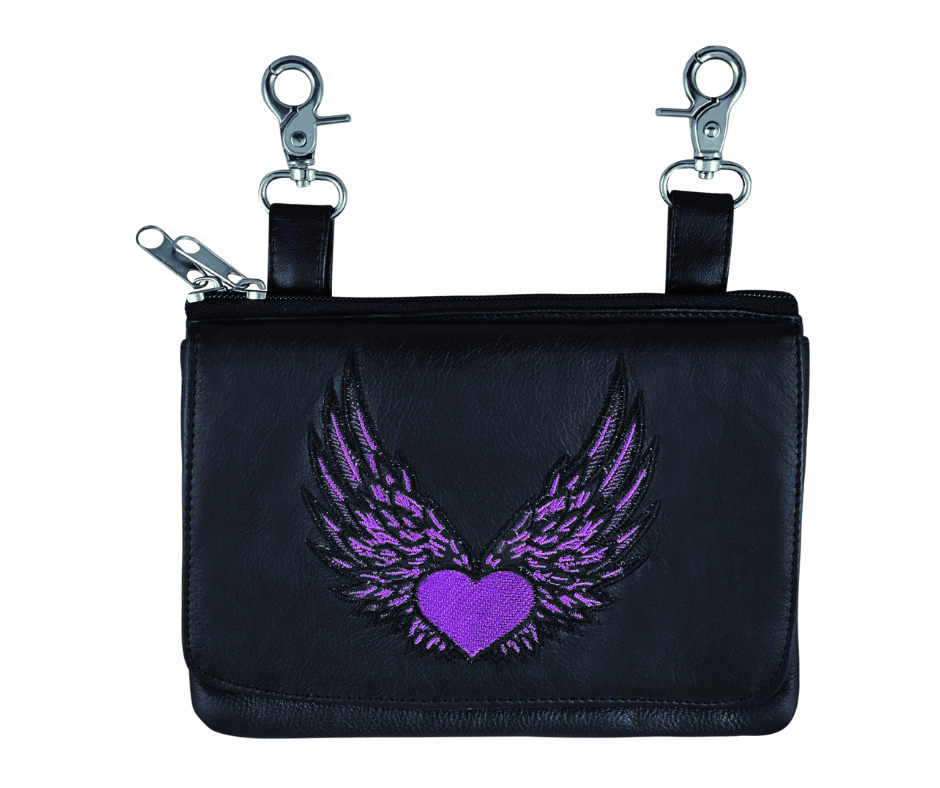 HEART AND WING CLIP ON BAG