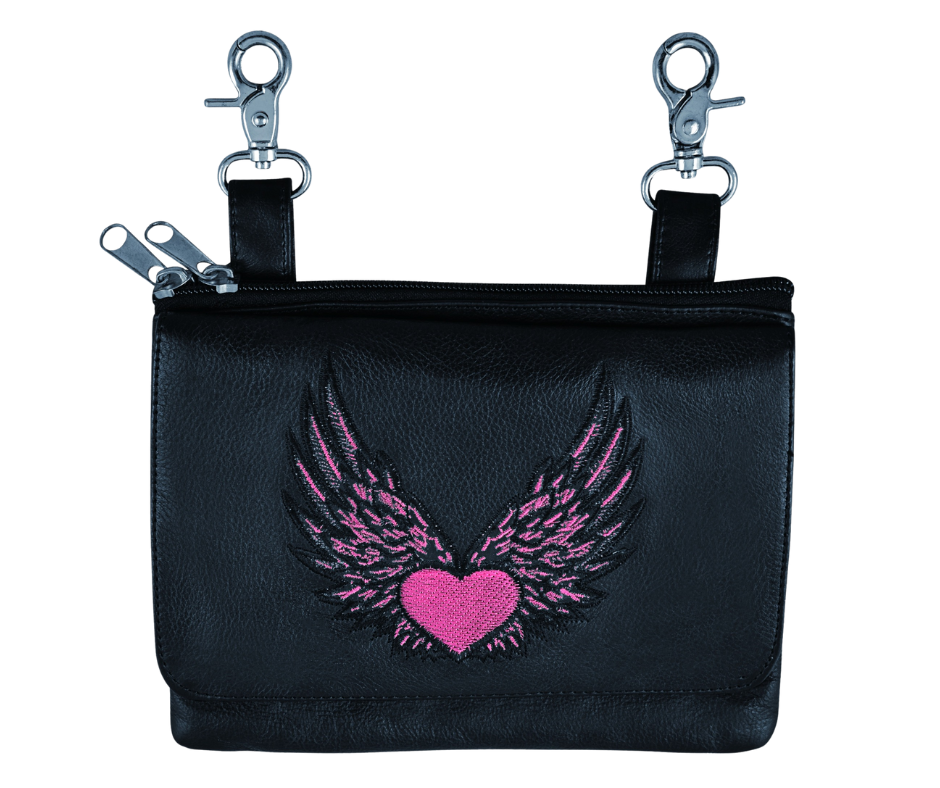 HEART AND WING CLIP ON BAG