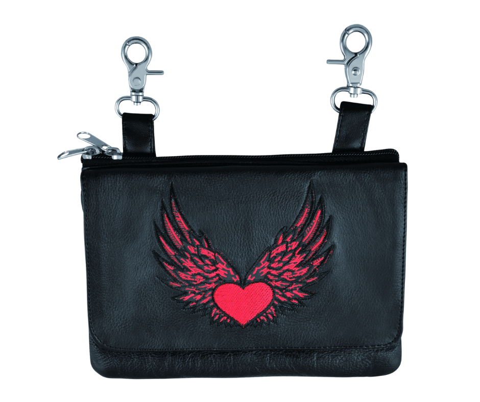 HEART AND WING CLIP ON BAG