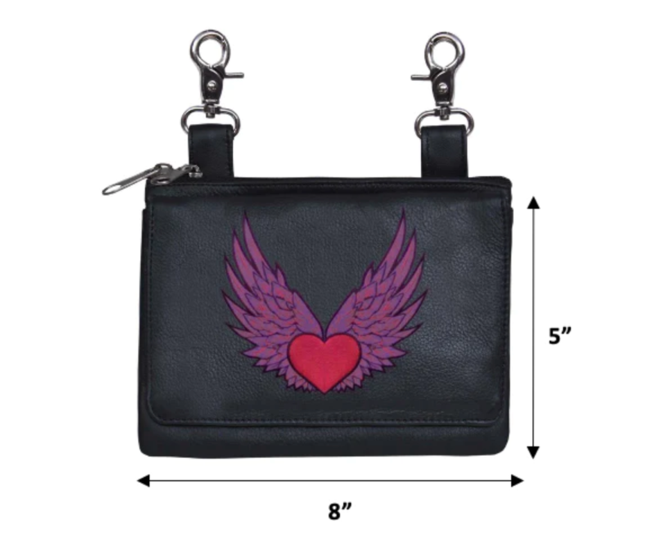 HEART AND WING CLIP ON BAG