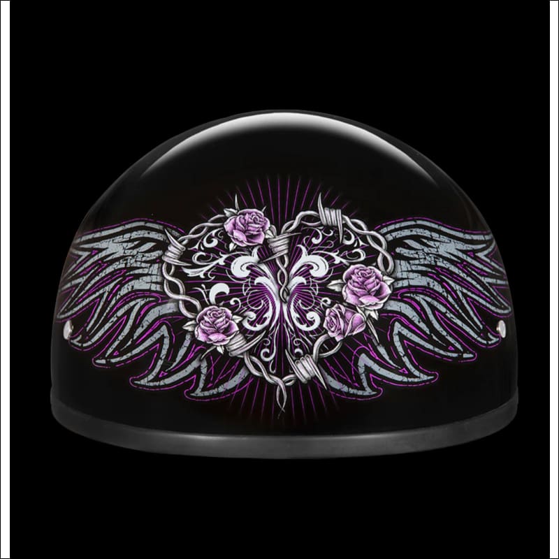 D.O.T. DAYTONA SKULL CAP WITH BARBED WIRE HEART - HELMET