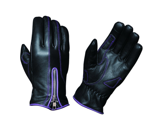 Purple Reign - Women's Leather Motorcycle Gloves
