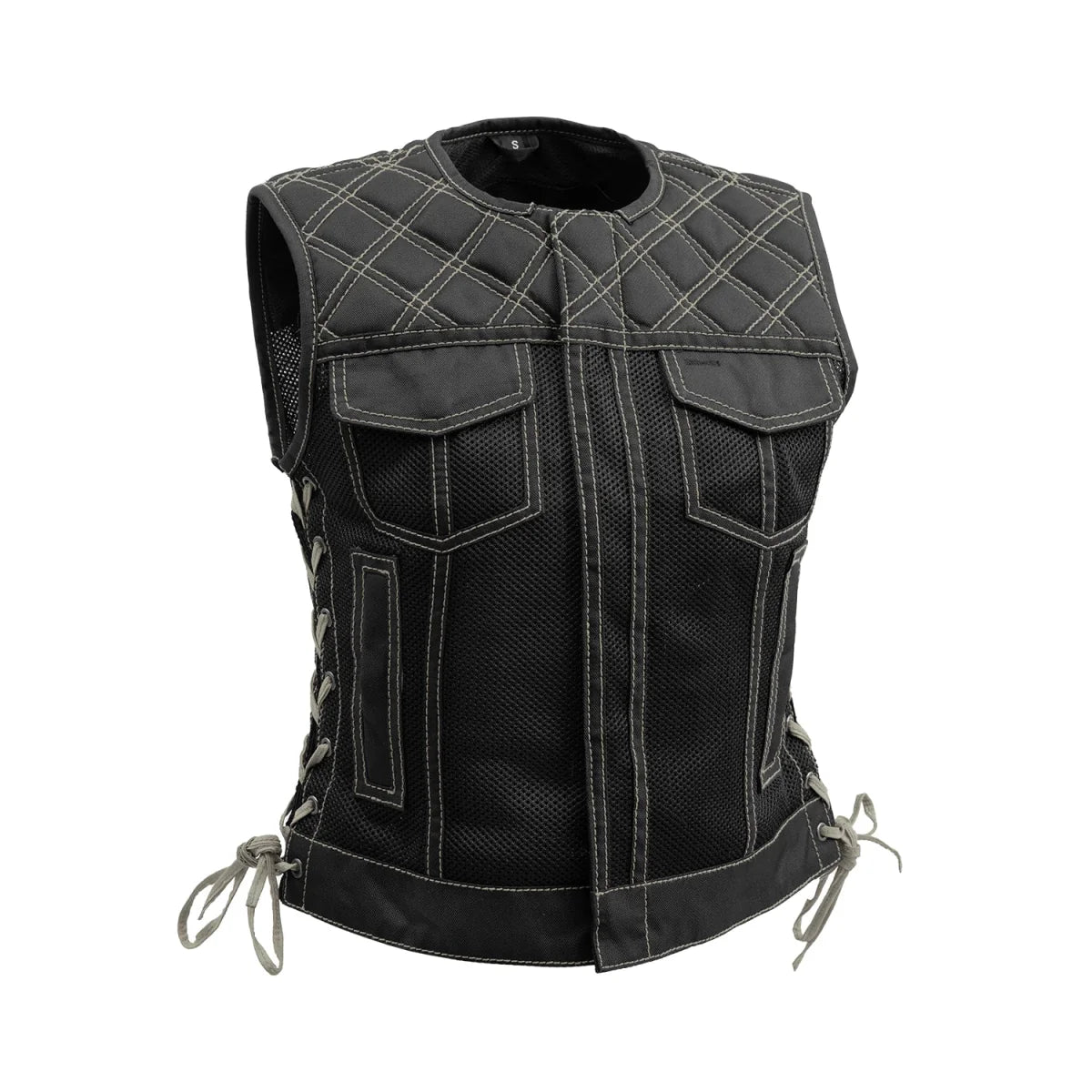 BONNIE MOTO QUILTED MESH VEST