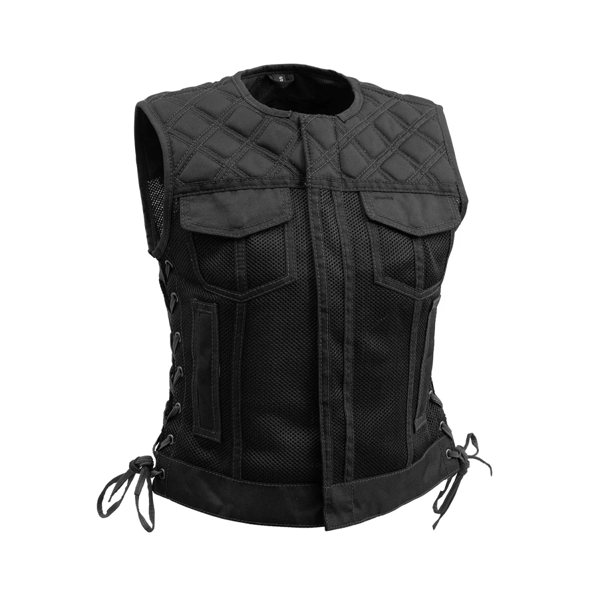 BONNIE MOTO QUILTED MESH VEST