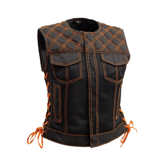 BONNIE MOTO QUILTED MESH VEST