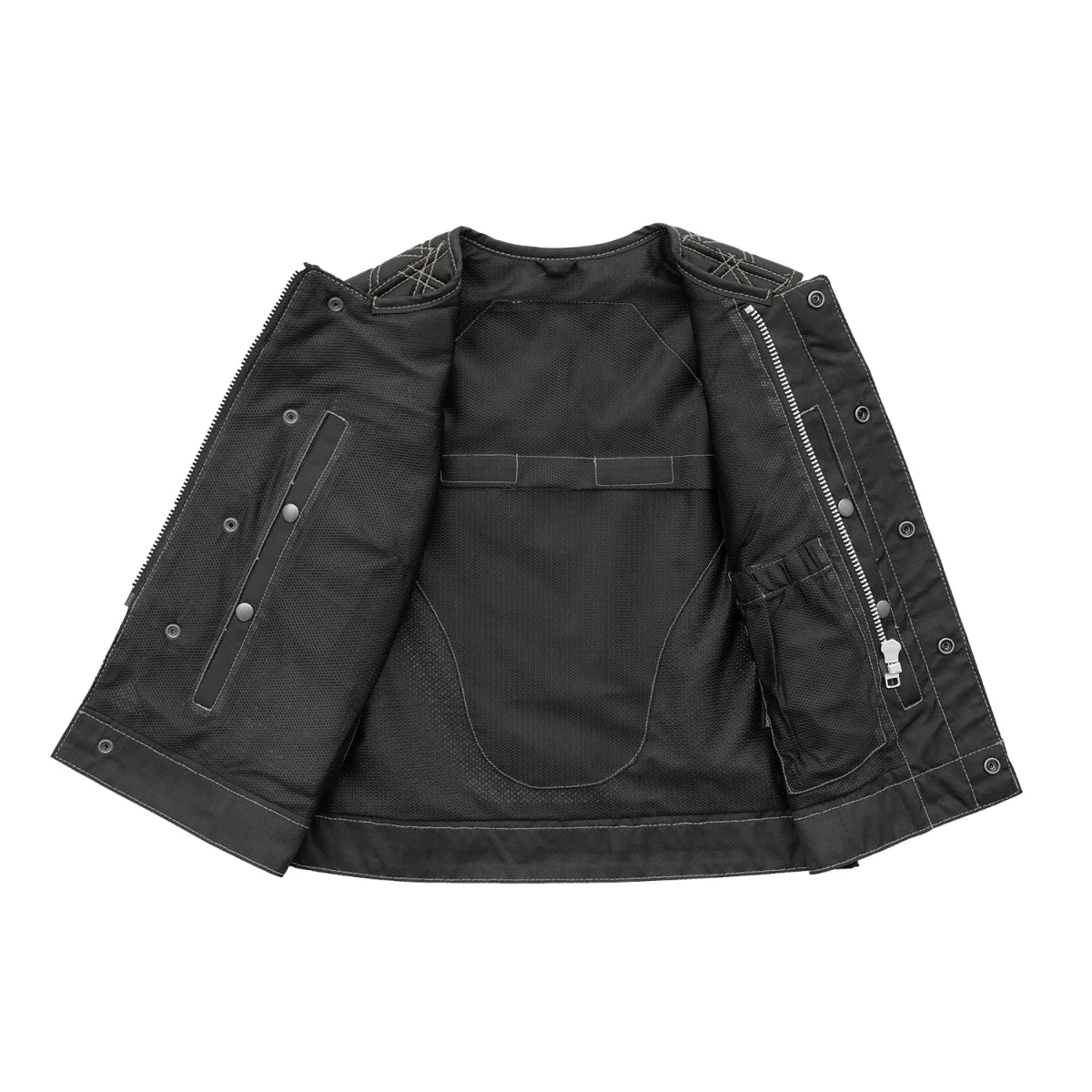BONNIE MOTO QUILTED MESH VEST