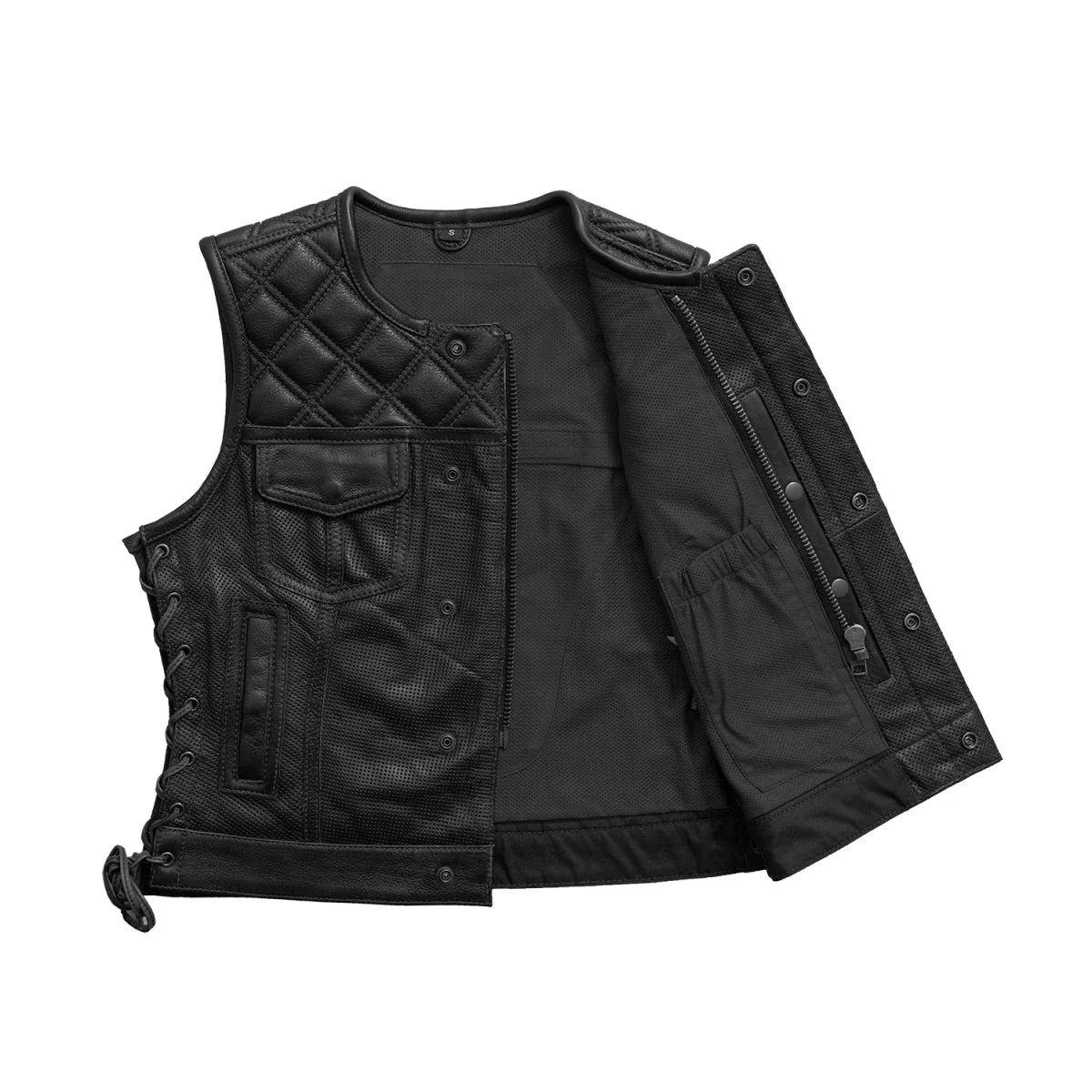 BONNIE PERFORATED WOMEN'S LEATHER VEST
