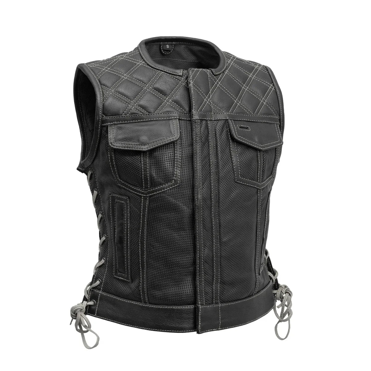 BONNIE PERFORATED WOMEN'S LEATHER VEST