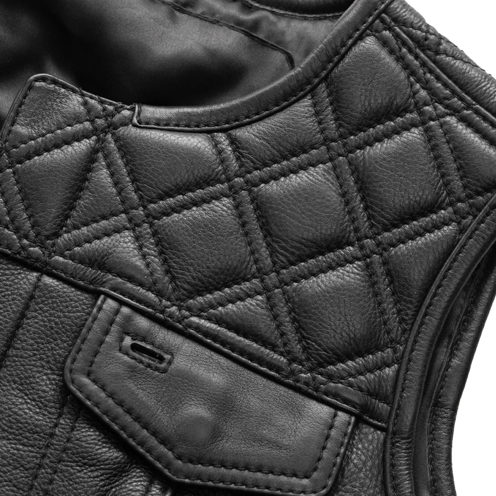 BONNIE WOMEN'S DIAMOND QUILT LEATHER MOTORCYCLE VEST