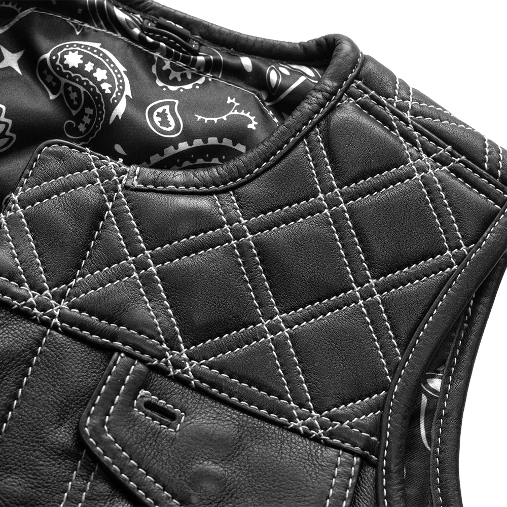 BONNIE WOMEN'S DIAMOND QUILT LEATHER MOTORCYCLE VEST