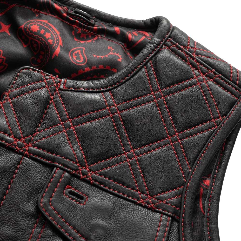 BONNIE WOMEN'S DIAMOND QUILT LEATHER MOTORCYCLE VEST