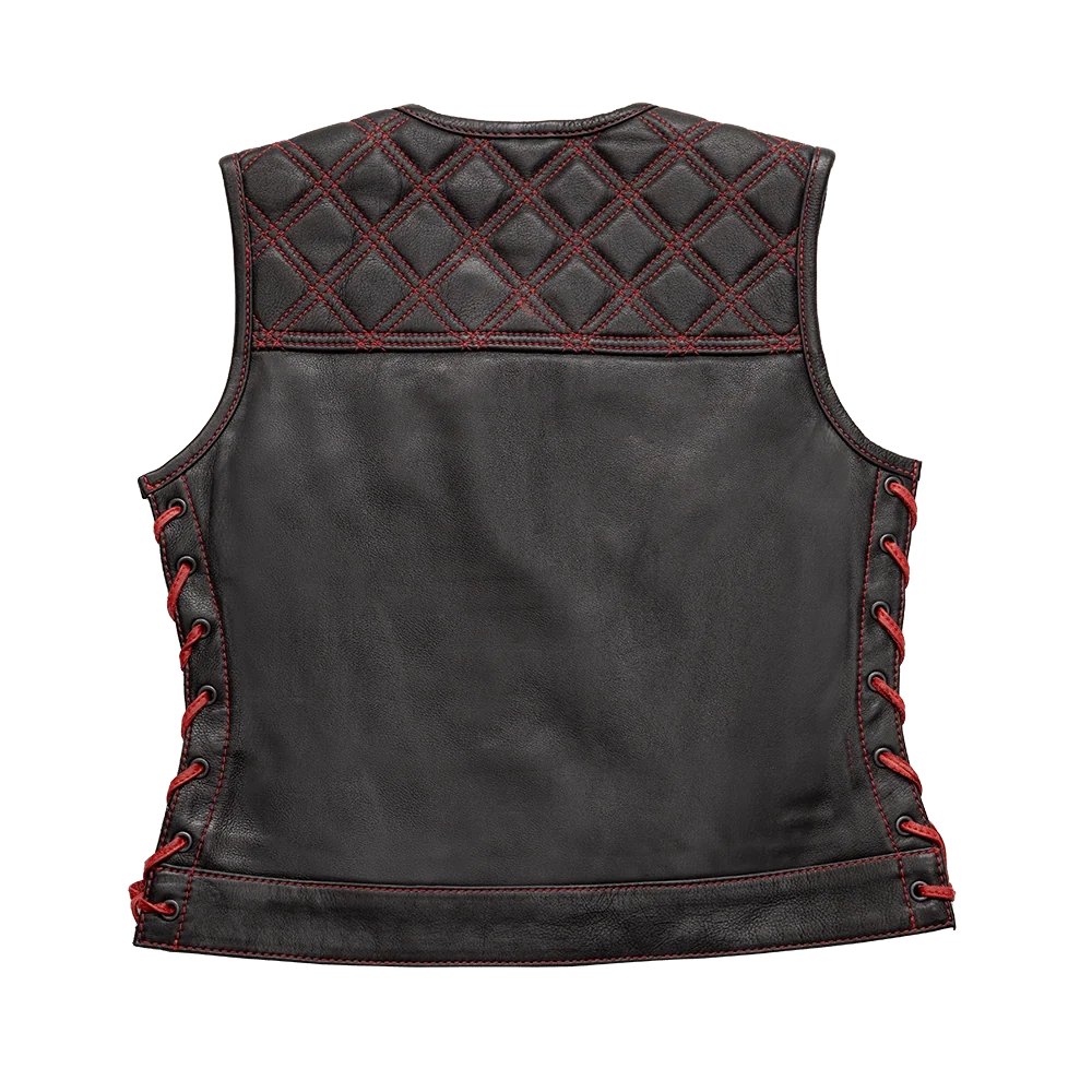 BONNIE WOMEN'S DIAMOND QUILT LEATHER MOTORCYCLE VEST