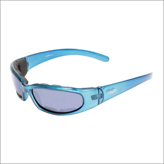 CHICAGO BLUE FLASH MIRRORED MOTORCYCLE RIDING GLASSES - GLASSES