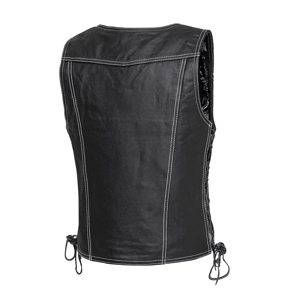 CINDY BLACK LEATHER VEST