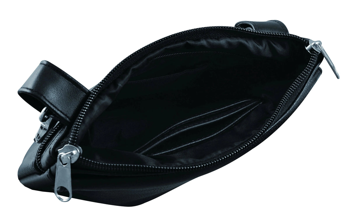 Ladies Cowhide Leather Clip-On Bag