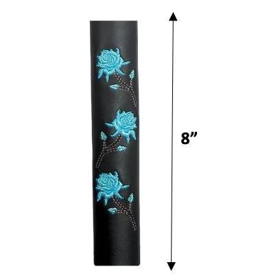 TEAL ROSE LARGE PONYTAIL HOLDER