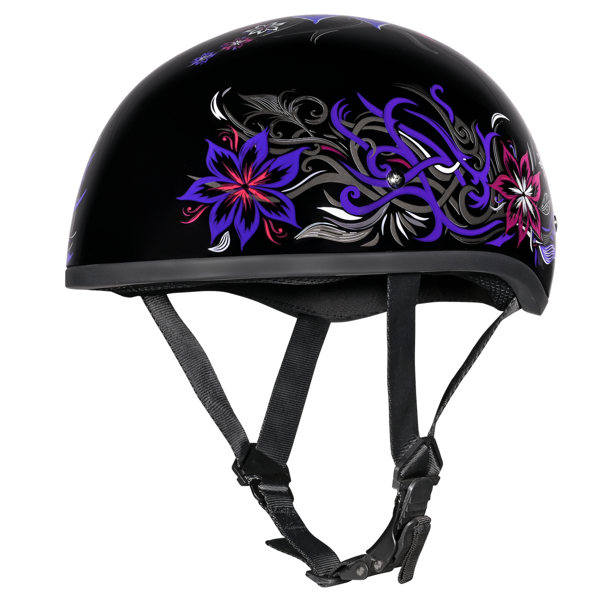 Daytona Flower graphic women's DOT half helmet