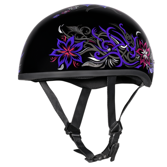 Daytona Flower graphic women's DOT half helmet