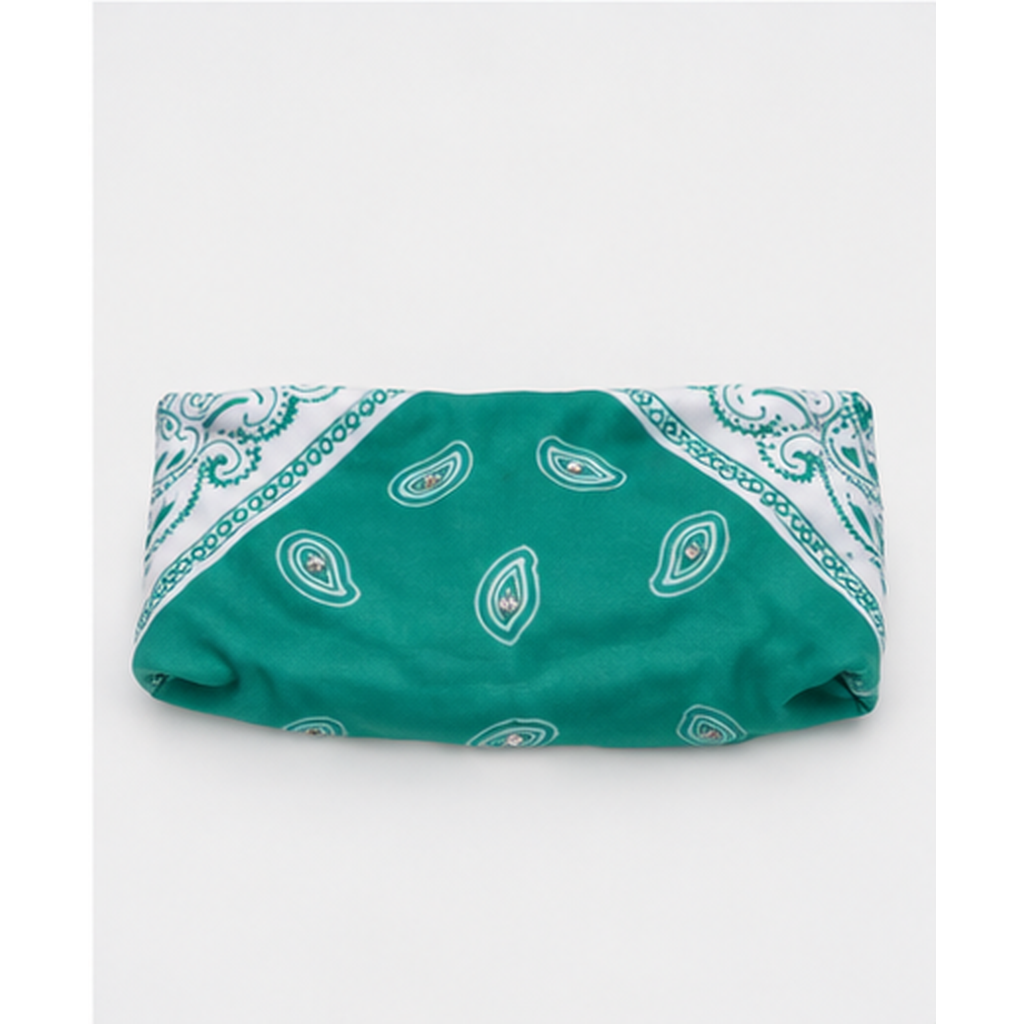 Turquoise Starburst Paisley head wrap back product view