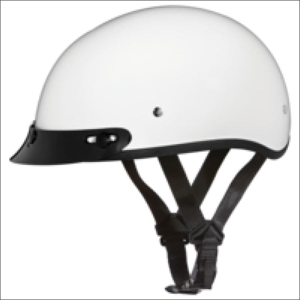 Women's DOT White Skull Cap Motorcycle Helmet - Daytona Half Shell