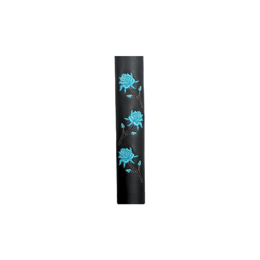 TEAL ROSE LARGE PONYTAIL HOLDER