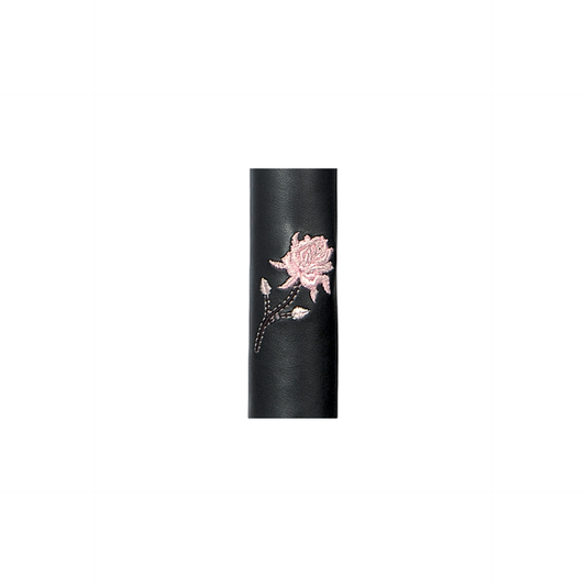 Hair Gloves Black & Pink with pink rose
