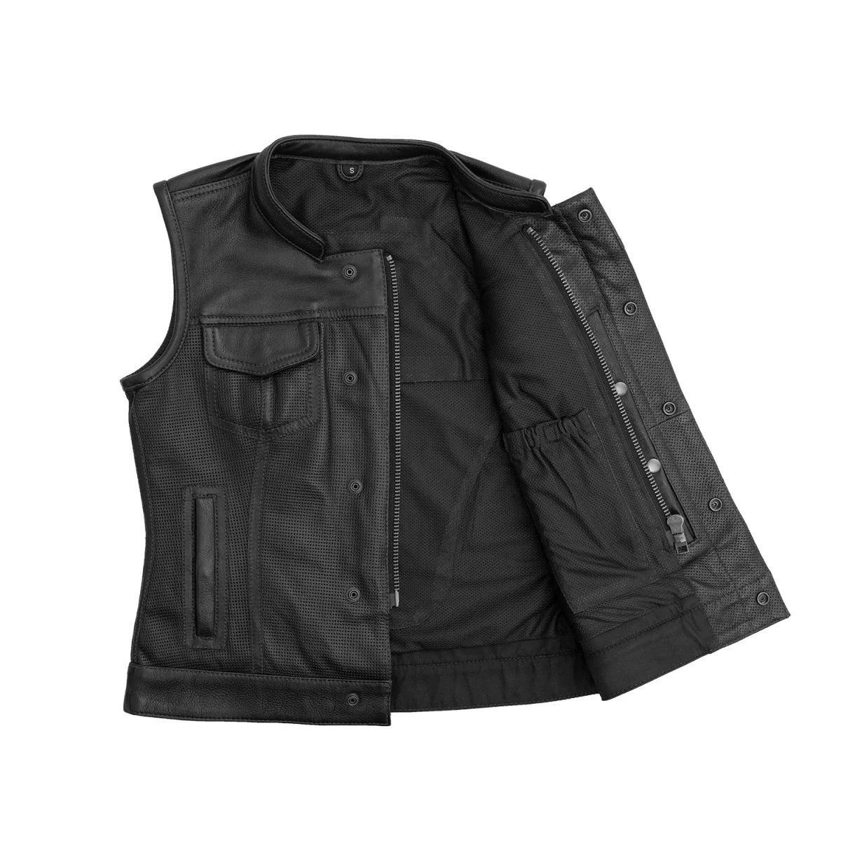 JESSICA PERFORATED LEATHER VEST