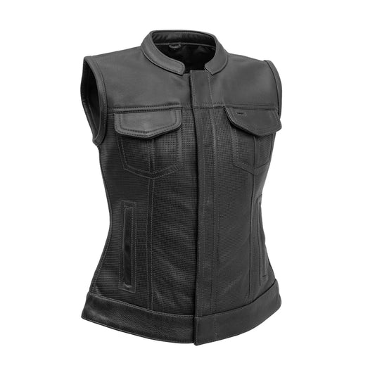 JESSICA PERFORATED LEATHER VEST