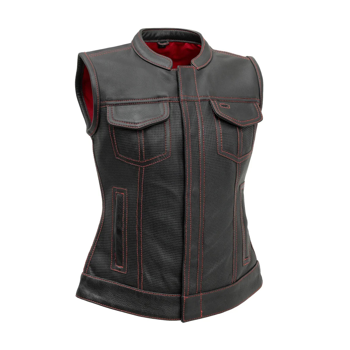 JESSICA PERFORATED LEATHER VEST