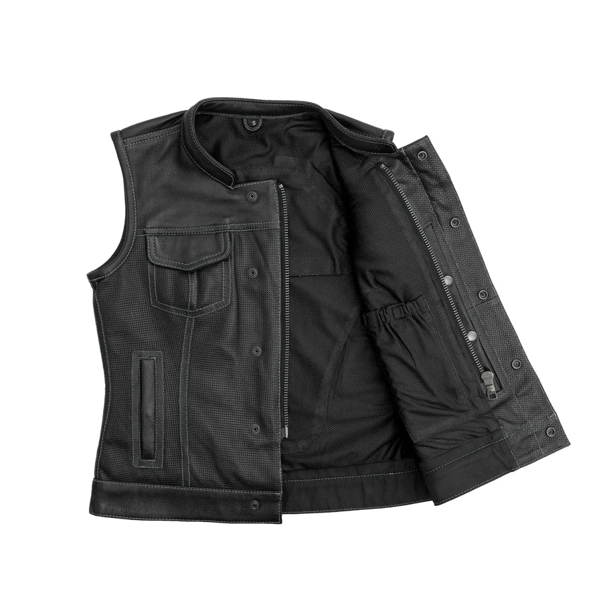 JESSICA PERFORATED LEATHER VEST