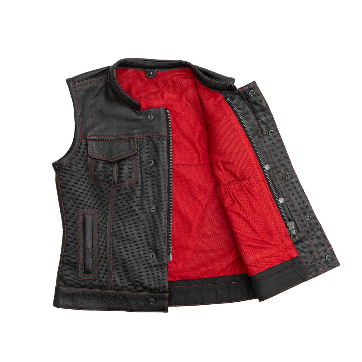 JESSICA PERFORATED LEATHER VEST