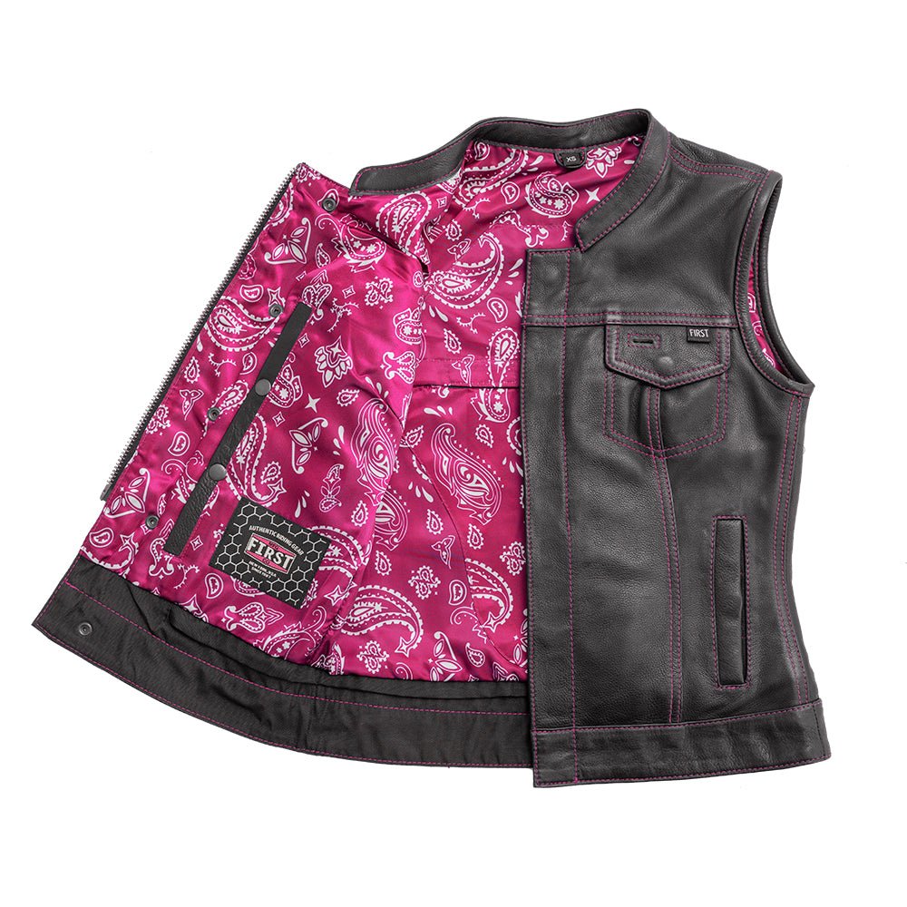 JESSICA WOMEN'S PINK LEATHER VEST