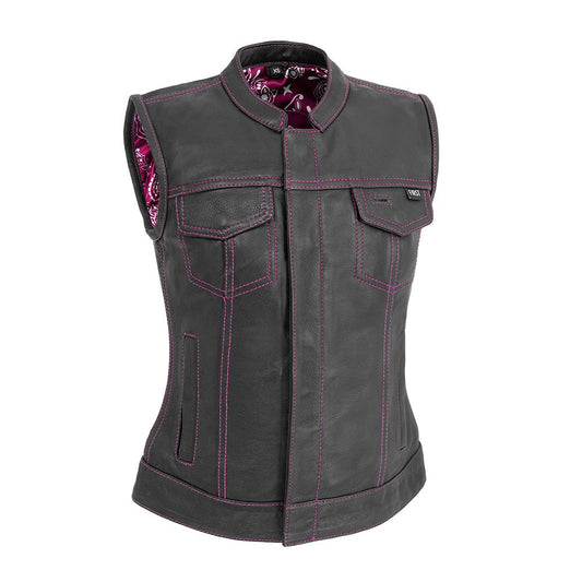 JESSICA WOMEN'S PINK LEATHER VEST