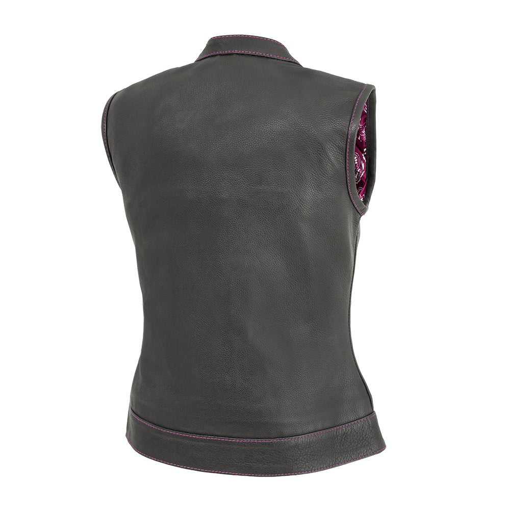 JESSICA WOMEN'S PINK LEATHER VEST