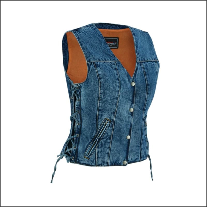 Ladies blue clearance jean vest