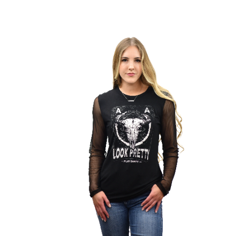 Look Pretty Long Sleeve Tee — Liberty Wear 272494