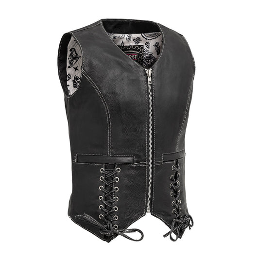 LOVE LACE WOMEN'S LEATHER VEST