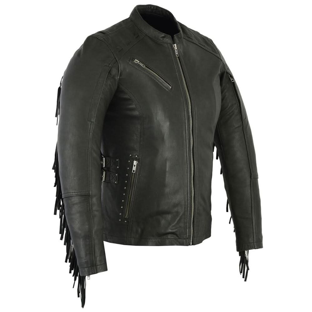 LEATHER JACKET WITH FRINGE